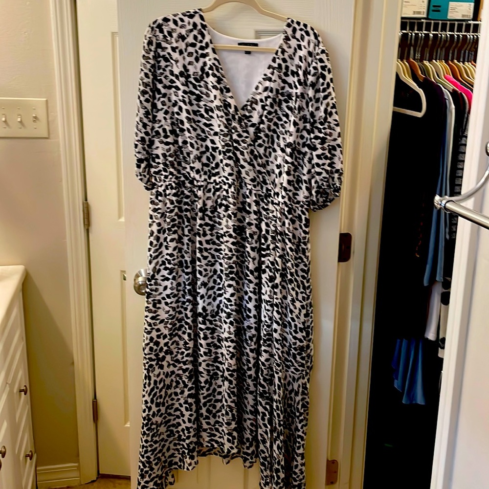 Lane Bryant Size 18 black and white maxi dress.